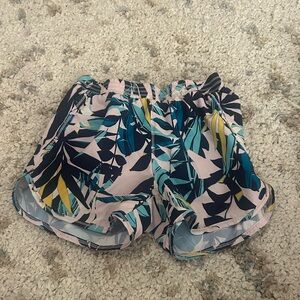 Old Navy Blue and Green Athletic Shorts with Elastic Waistband